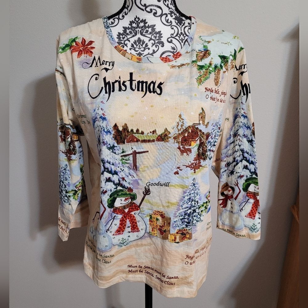 Beautiful holiday top with sequins